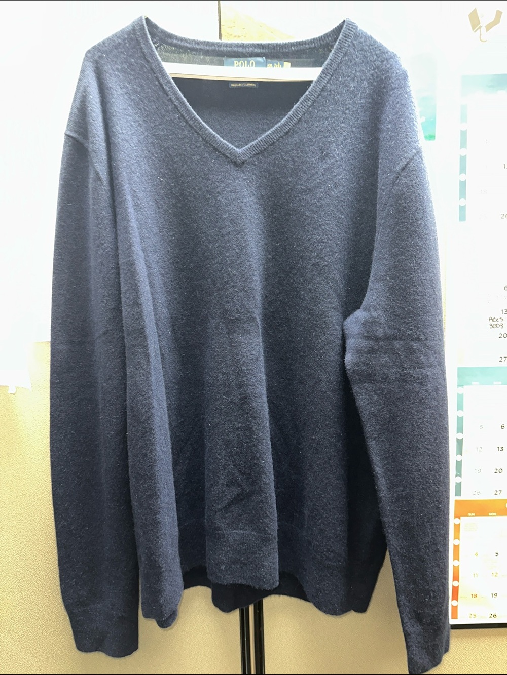 Polo by Ralph Lauren Men's Dark Blue V-Neck Sweater
